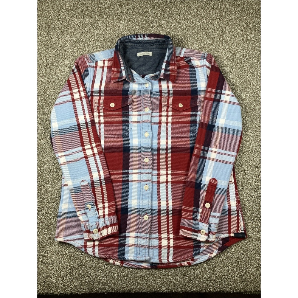 Outerknown Blanket Shirt Women's XS/S Red White &‎ Blue Plaid *READ*